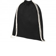 Рюкзак со шнурком Tenes из хлопка плотностью 140 г/м2, черный
