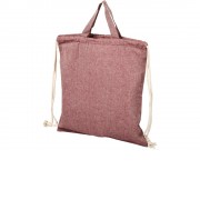 Рюкзак со шнурком Pheebs из 150 г/м2 переработанного хлопка, бордовый меланж