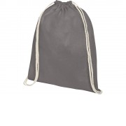 Рюкзак со шнурком Oregon хлопка плотностью 140 г/м2, серый