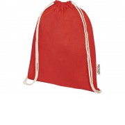 Oregon сумка-кисет из переработанного хлопка, сертифицированного согласно GRS, плотностью 140 г/м² - Красный