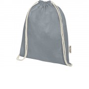 Oregon сумка-кисет из переработанного хлопка, сертифицированного согласно GRS, плотностью 140 г/м² - Серый