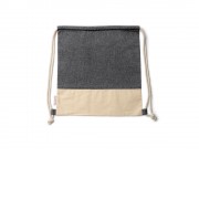 Рюкзак-мешок LUANDA из переработанного хлопка, натуральный/черный