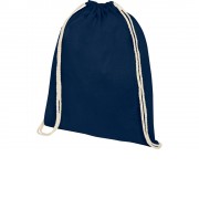 Рюкзак со шнурком Oregon хлопка плотностью 140 г/м2, темно-синий