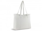 Сумка дорожная женская BUGATTI Elsa, белая, воловья кожа/полиэстер, 57х15х37 см