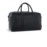 Сумка дорожная BUGATTI Clark, чёрная, воловья кожа/полиэстер, 45х20х27,5 см, 24 л