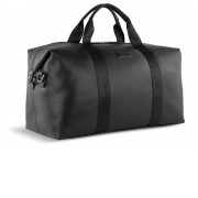 Сумка дорожная BUGATTI Elsa, чёрная, воловья кожа/полиэстер, 47х22х24 см