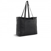 Сумка дорожная женская BUGATTI Elsa, чёрная, воловья кожа/полиэстер, 57х15х37 см