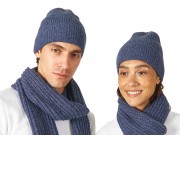 Шапка Nordend, крупный риб, темно-синий меланж