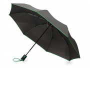 Зонт-полуавтомат складной Motley с цветными спицами, черный/зеленый