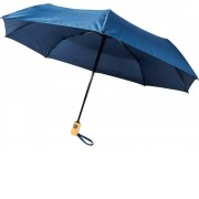 Автоматический складной зонт Bo из переработанного ПЭТ-пластика, темно-синий