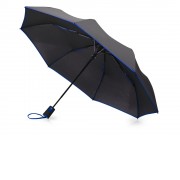 Зонт-полуавтомат складной Motley с цветными спицами, черный/синий