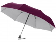 Зонт Alex трехсекционный автоматический 21,5, бургунди/серебристый