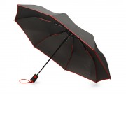 Зонт-полуавтомат складной Motley с цветными спицами, черный/красный