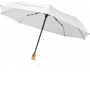 Автоматический складной зонт Bo из переработанного ПЭТ-пластика, белый