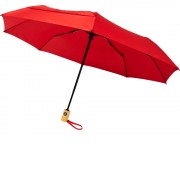 Автоматический складной зонт Bo из переработанного ПЭТ-пластика, красный