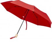 Birgit, складной ветроустойчивый зонт диаметром 21 дюйм из переработанного ПЭТ, красный