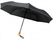 Автоматический складной зонт Bo из переработанного ПЭТ-пластика, черный