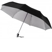 Зонт Alex трехсекционный автоматический 21,5, черный/серебристый