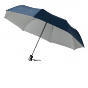 Зонт Alex трехсекционный автоматический 21,5, темно-синий/серебристый