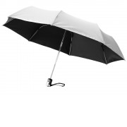 Зонт Alex трехсекционный автоматический 21,5, серебристый/черный