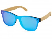 Солнцезащитные очки из бамбука с зеркальной линзой Rockwood Motion, синий