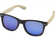 Taiyō, зеркальные поляризованные солнцезащитные очки в оправе из переработанного PET-пластика/бамбука в подарочной коробке, дерево