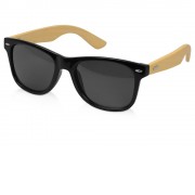 Солнцезащитные очки Rockwood с бамбуковыми дужками в сером футляре, черный