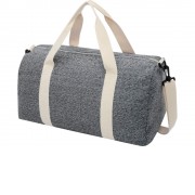 Спортивная сумка из переработанного хлопка и полиэстера плотностью 210 г/м2 Pheebs, черный/натуральный