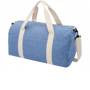Спортивная сумка из переработанного хлопка и полиэстера плотностью 210 г/м2 Pheebs, синий/натуральный