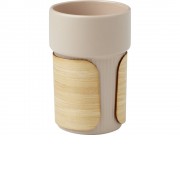 Fika стакан 340 мл с бамбуковым чехлом - бежевый овсяный