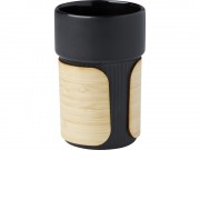 Fika стакан 340 мл с бамбуковым чехлом - сплошной черный