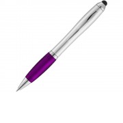 Ручка-стилус шариковая Nash, серебристый/пурпурный