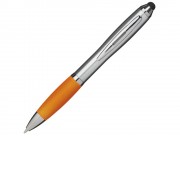 Ручка-стилус шариковая Nash, серебристый/оранжевый