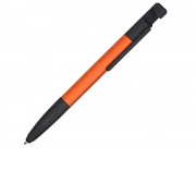 Ручка-стилус металлическая шариковая многофункциональная (6 функций) Multy, оранжевый