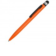 Ручка-стилус металлическая шариковая Poke, оранжевый/черный