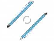 Ручка шариковая Nilsia со стилусом, голубой, черные черный чернила