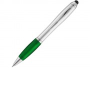 Ручка-стилус шариковая Nash, серебристый/зеленый
