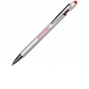 Ручка-стилус металлическая шариковая Sway  Monochrome с цветным зеркальным слоем, серебристый с красным