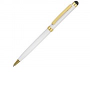 Ручка шариковая Голд Сойер со стилусом, белый