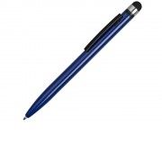 Ручка-стилус металлическая шариковая Poke, синий/черный