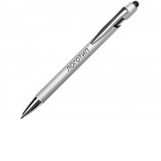 Ручка-стилус металлическая шариковая Sway Monochrome с цветным зеркальным слоем, серебристый с черным