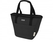 Пищевая сумка-холодильник Joey из брезента, переработанного по стандарту GRS, объемом 6 л на 9 банок, черный