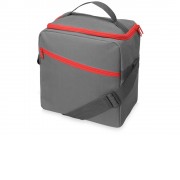 Изотермическая сумка-холодильник Classic c контрастной молнией, серый/красный