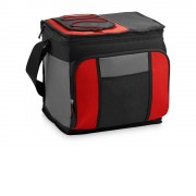 Сумка-холодильник на 24 банки с удобным карманом, красный/черный/серый