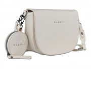 Сумка наплечная женская BUGATTI Almata, с кошельком, бежевая, полиуретан, 27х6х18,5 см