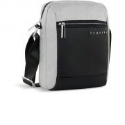 Сумка наплечная мужская BUGATTI Sera, светло-серая, полиэстер, 17х5,5х21 см, 1,5 л