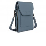 Сумка наплечная BUGATTI Almata, голубая, полиуретан, 11х4х19 см