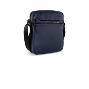 Сумка наплечная BUGATTI Blanc, синяя, тарпаулин/полиэстер, 17х4,5х21 см