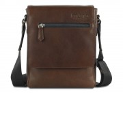 Сумка через плечо Mano Don Valentino, натуральная кожа в коричневом цвете, 21 х 25 х 5 см