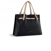 Сумка наплечная женская BUGATTI Ella, черная, полиуретан, 37,5х13,5х28 см